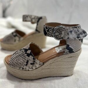 Nine West Women's Snakeskin Wedge Sandals